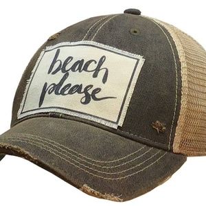Beach Please Distressed Trucker Hat